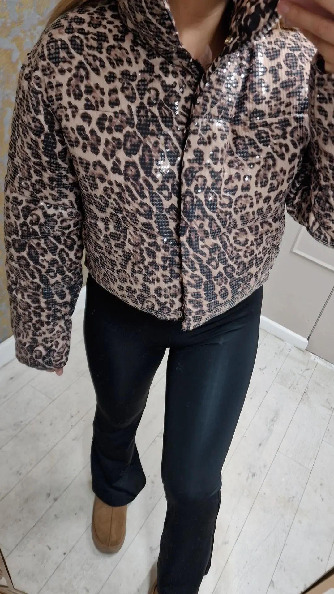 Sequin Leopard Crop PUFFA