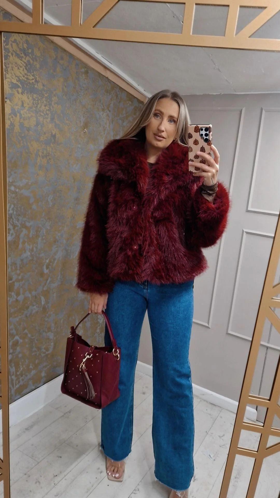 Burgundy LUXE Faux Fur