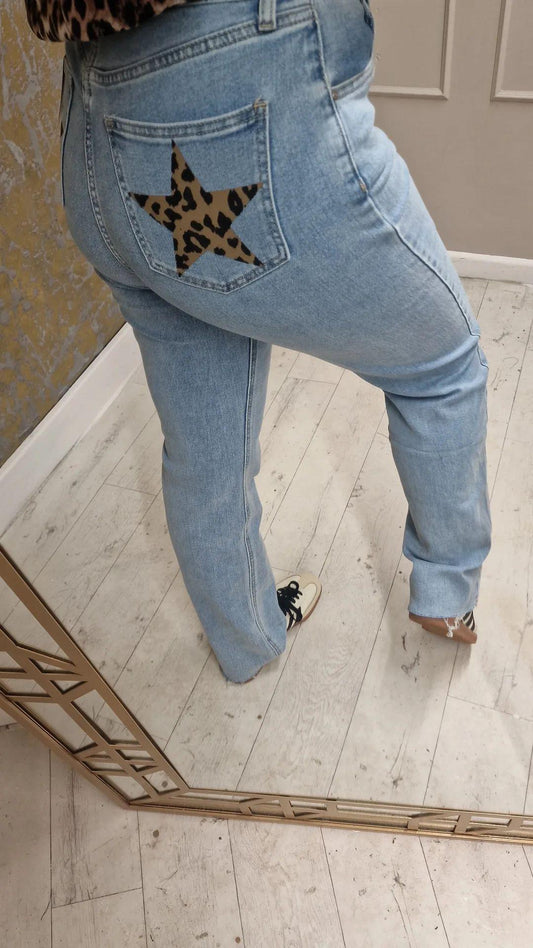 Leopard Star Jeans