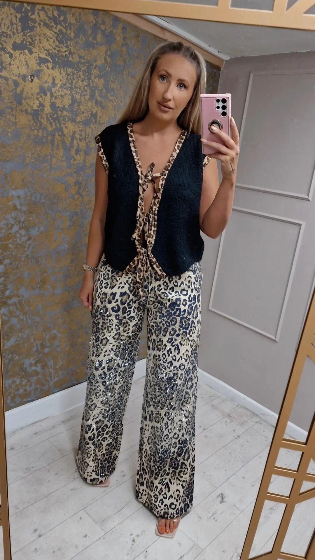 BLING LUXE Leopard Jeans