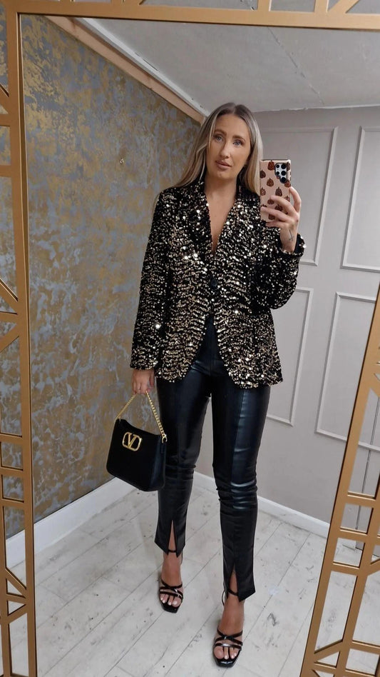 Gold Sequin Blazer